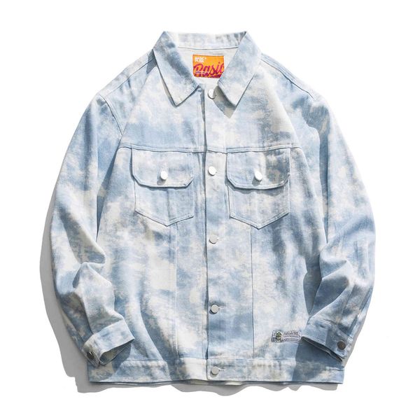 

men's jackets cotton jean jacket, luxury leather jacket with a turtleneck turned down, cargo style, for fall. 9v8e, Black;brown