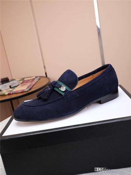 

a1 new luxury brands fashion men tassel loafers shoes designer leather italian formal dress pointed toe oxfords formal wedding shoes 22, Black