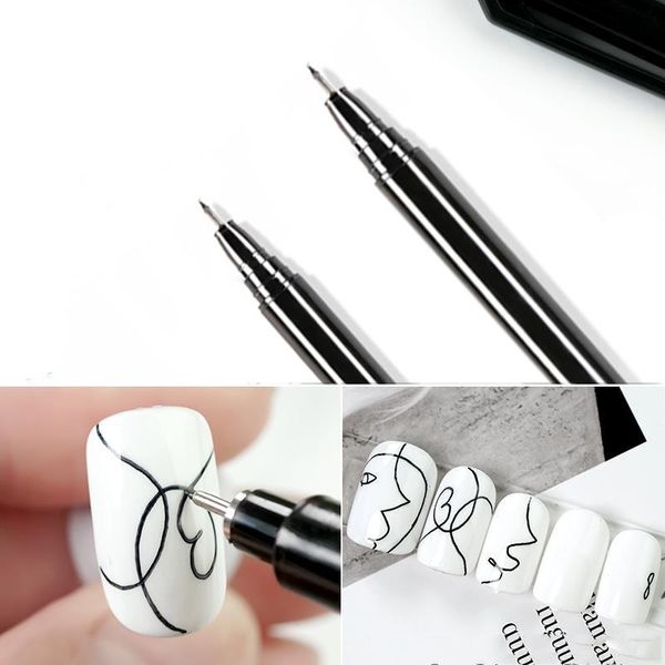 

nail glitter 1 pcs art graffiti pen waterproof drawing painting liner brush diy flower abstract lines details beauty tool, Silver;gold