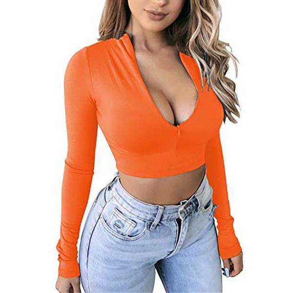 

women's t-shirt spring neon green pink t shirt women harajuku summer crop zipper basic party club short sleeve t-shirts m0772, White