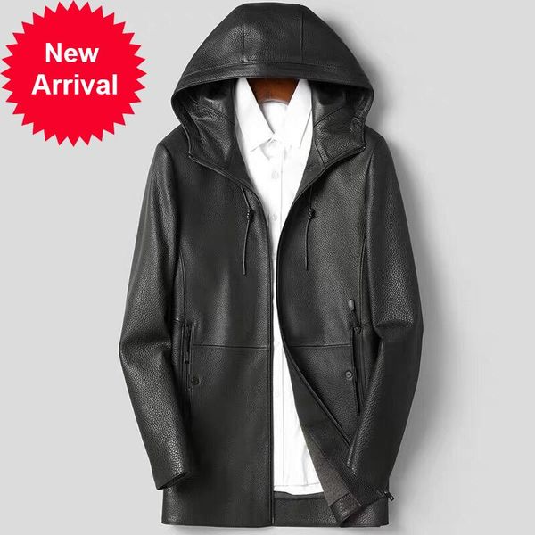 

fashion mt931 mens jackets and coats short hooded genuine goat sheepskin leather real outwear men's, Black;brown