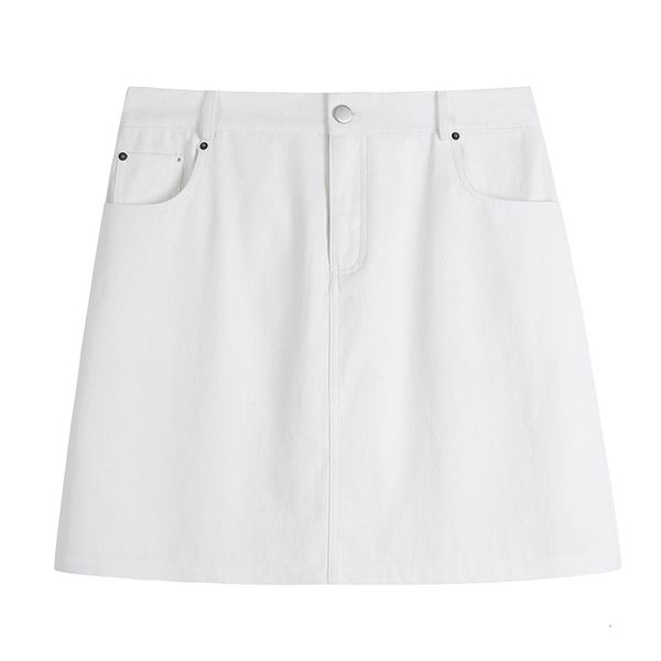 

skirts 2021 summer female all-match denim high waist skirt from line to, Black