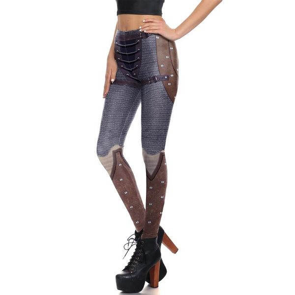 

steampunk women fitness leggings slim workout ankle length pants high waist hip-lift skinny 3d print elastic women's, Black