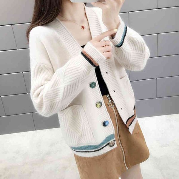 

sweaters spring autumn women cardigans slim v-neck pocket knitted sweater casual single breasted fashion cardigan, White;black