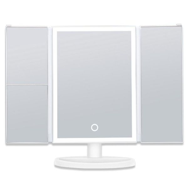 

lighting vanity mirror with 38leds, 1x 2x 3x magnification, contact control, portable cosmetic lighted makeup compact mirrors