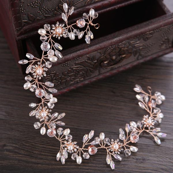 

hair clips & barrettes fashion bridal pearl crystal headbands women flower ornament wedding tiara gold accessories hairbands jewelry, Golden;silver