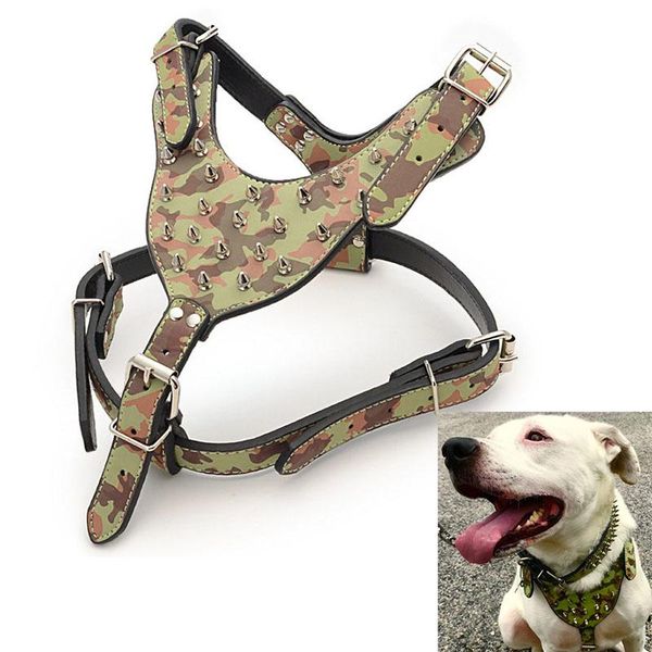 

dog collars & leashes heavy duty pu leather harness for large medium breeds cane corso rottweiler boxer presa bullmastiff dogo spiked studde