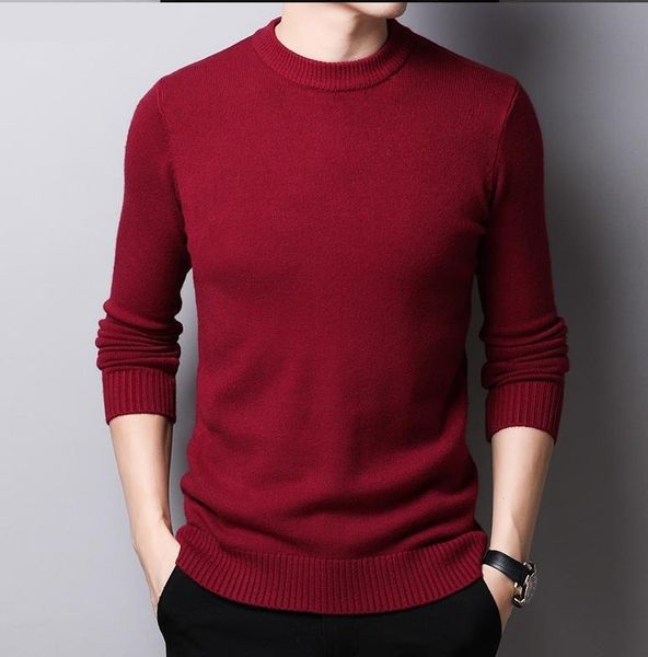 

men's sweaters 2022 autumn winter solid color tide sweater round neck thick warm long sleeve knitted jiangn01, White;black