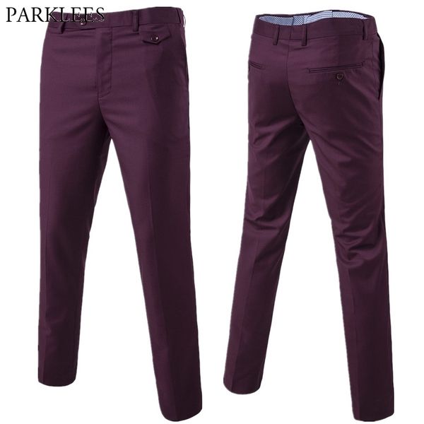 

fashion mens business formal straight pants brand slim fit dress trousers mens wedding groom suit pants male pantalon homme 6xl 210522, Black