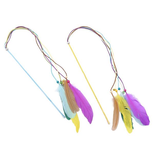 

cat toys 2pcs teaser playthings tassel rods pet catcher