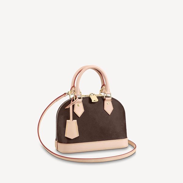 

alma bb evening handbag designer shell bags lady crossbody bag 24cm 32cm two size luxury leather shoulder totes checked and flower