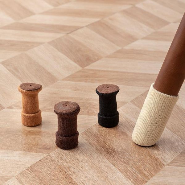 

chair covers 24 16 pcs solid colo table foot socks leg floor protectors non-slip knitting for furniture cartoon home decor