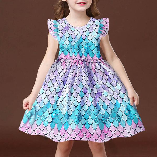 

girl's dresses baby girls dress kids clothes children clothing girl skirt summer cartoon print short sleeve wear b6647, Red;yellow