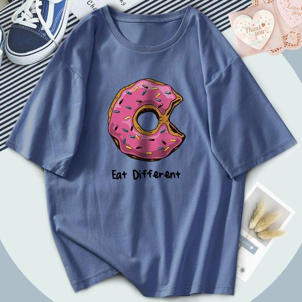 

women's t-shirt harajuku eat different t-shirts women fashion oversize tshirts outdoor black tees funny clothing loose fit camiseta fe, White