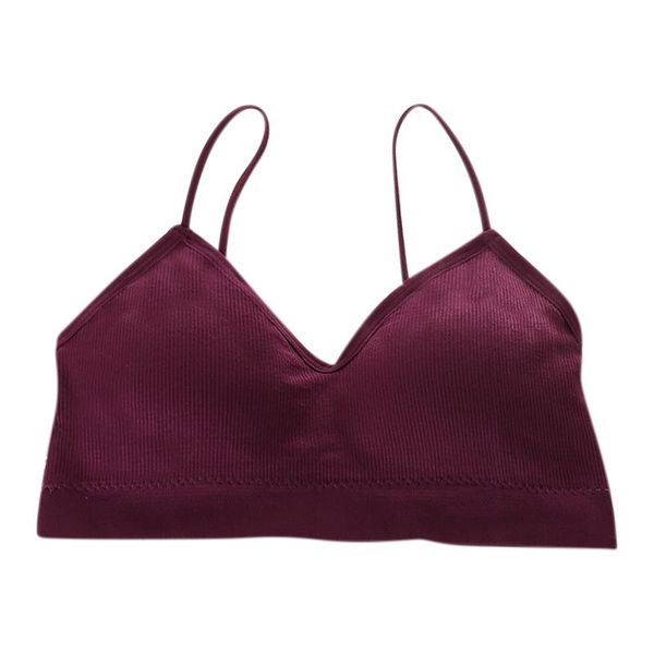 

bras women's active seamless beautiful back strap wrapped chest girl wire thin full cup bra underwear, Red;black