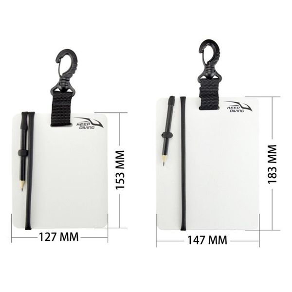 

pool & accessories portable diving wordpad gear board with swivel clip and pencil for water sports swimming tools underwater writing slate