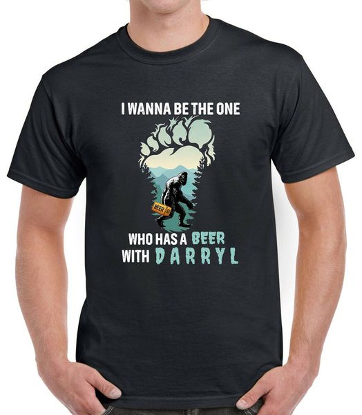 

i wanna the one who has a beer with darryl bigfoot vintage t-shirt, White;black