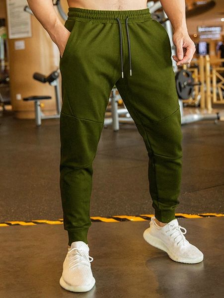 

men drawstring waist solid sweatpants s7ys#, Black