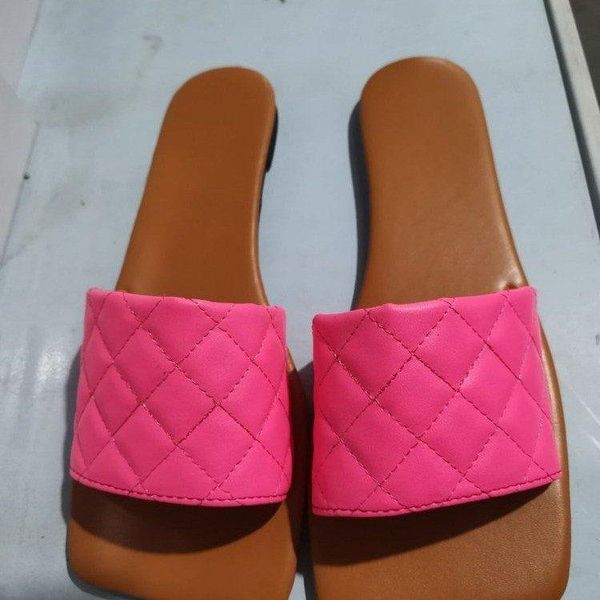 

big size low shoes slippers flat slipers women slides square toe shale female beach summer 2021 sabot hoof heels rubber fabric p, Black