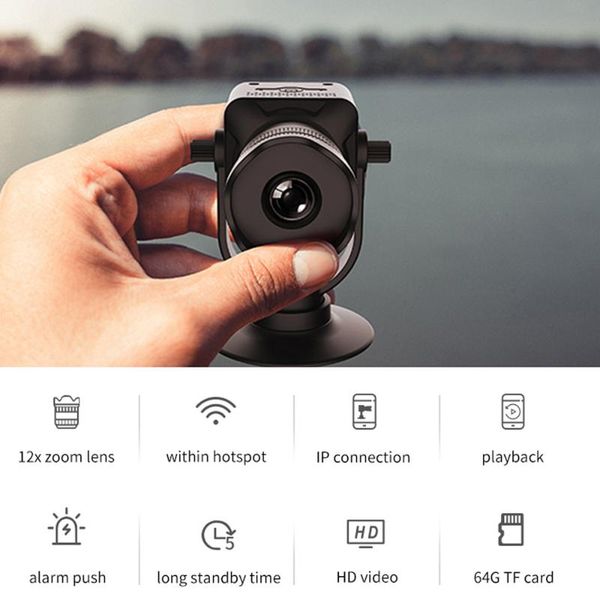 

mini compact camera t6 wireless wifi surveillance 12x zoom lens micro camcorders