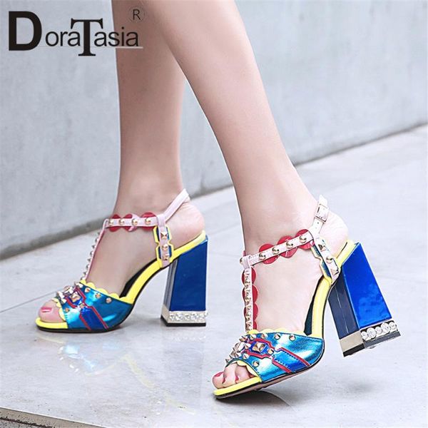 

sandals women 2021 summer big size 33-43 genuine leather shoes party high heels woman, Black