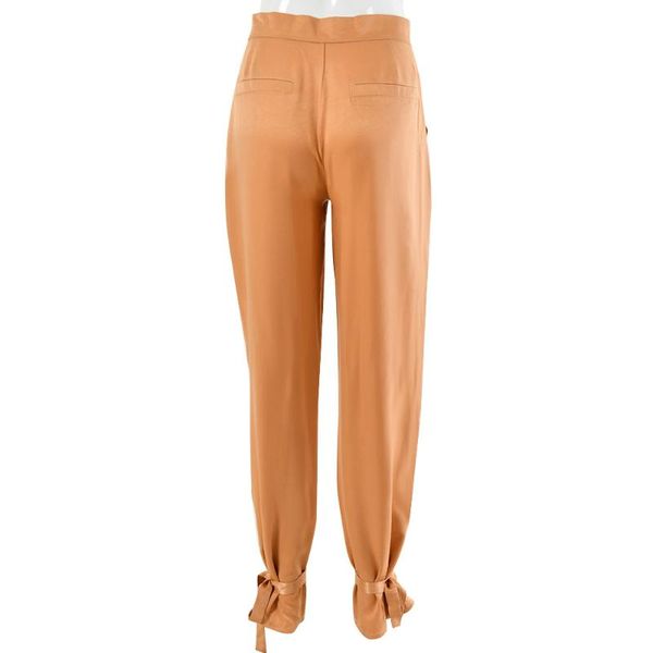 

women's loose pencil pants, casual lightweight mid waist solid color pants with ankle belts & capris, Black;white