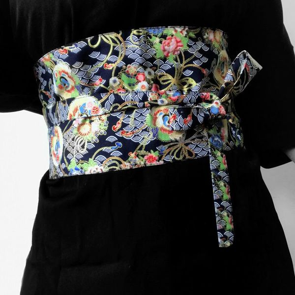 

ethnic clothing japanese embroidery vintage style woman kimono belt traditional cardigan obi for women yukata floral wide, Red