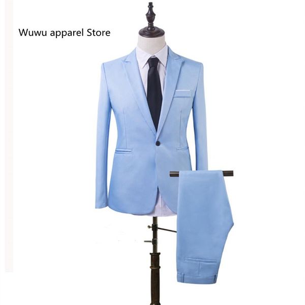 

men's suits & blazers fashionable suits, trousers, two-piece korean style slim-fitting trendy evening dresses, White;black