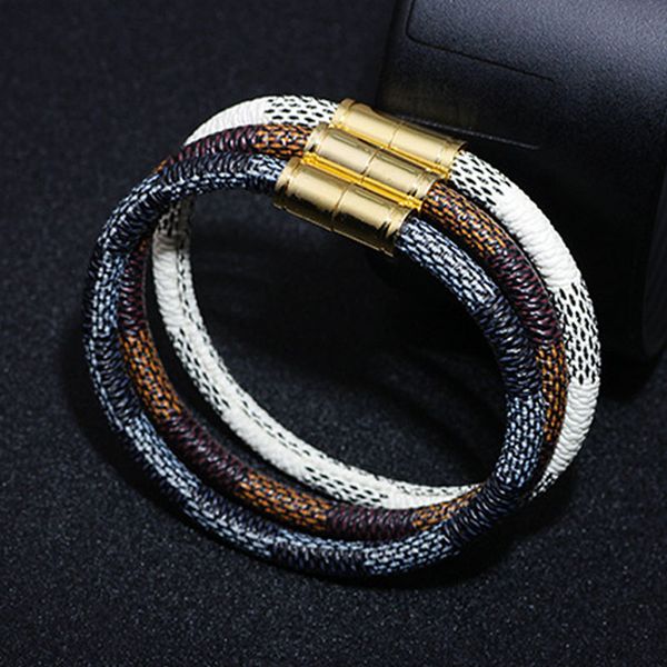 

fashion jewelry genuine leather magnet bracelets pendants for couple, Black