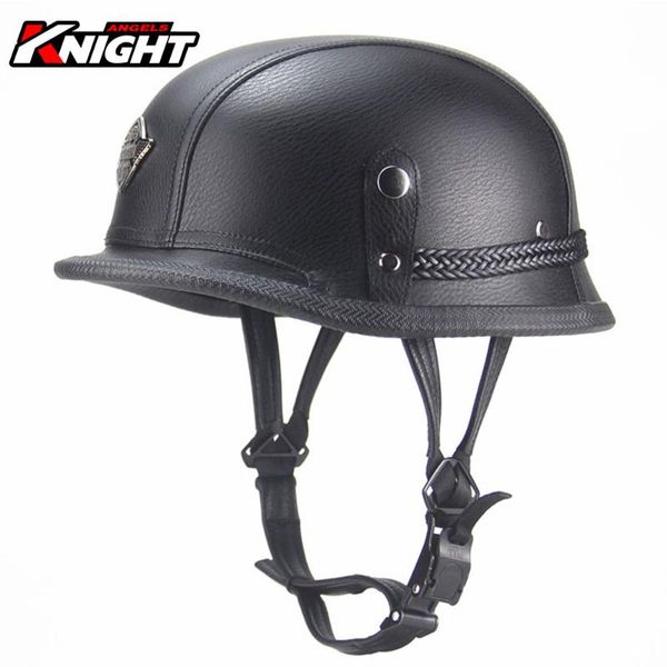 

motorcycle helmets classic retro half helmet casco de moto men leather vintage motorbike dot certification cascos para