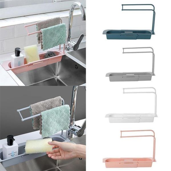 

storage baskets sinks organizer household supplies adjustable for kitchen accessories retractable basket sink shelf