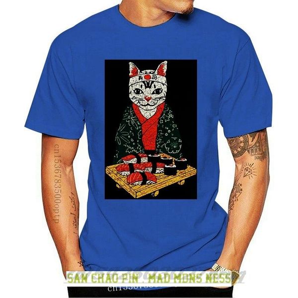 

men's t-shirts sushi lover t-shirt cats love japan fun fish katze katzen liebe sucht vintage tee shirt, White;black