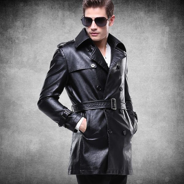 

men's jackets autumn men motorcycle jacket casual slim thin stand collar pu leather plus size hj606 pw6x, Black;brown