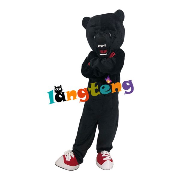 Maskot Kostümleri1244 Siyah Ayı Maskot Kostüm Yetişkin Kürklü Hayvan Karikatür Karakter Suit