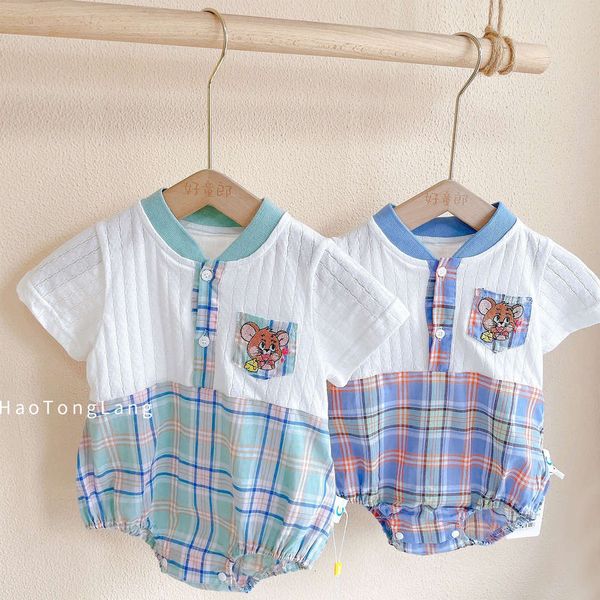 

haotonglang 21 summer cartoon embroidered climbing suit, White