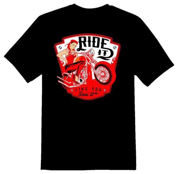 

rider chick black or white tee shirt, White;black