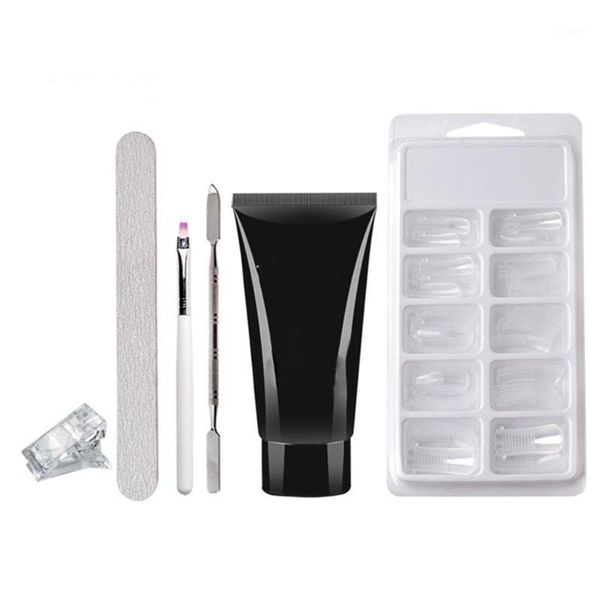 

1set nail extension tool set poly manicure art lengthen glue kit gel1, Red;pink