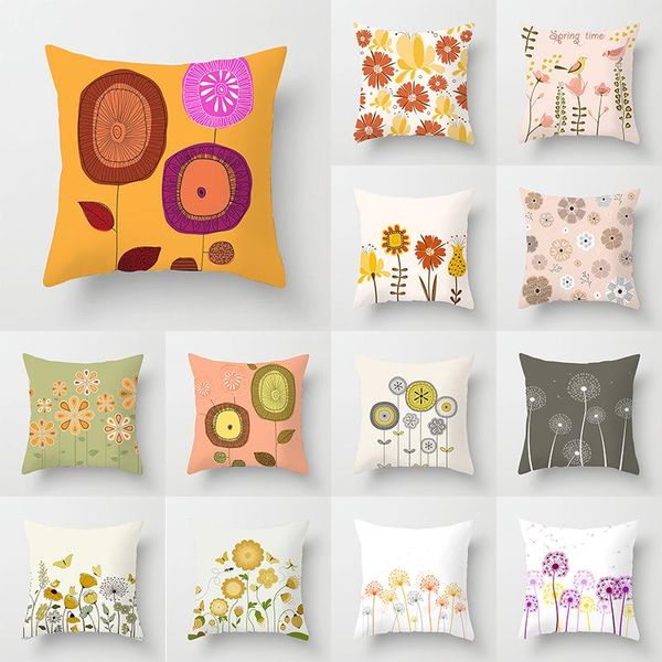 

pillow case 45*45cm cushion cover painting home supplies dandelion fashion pillowslip comfortable throw pillows soft