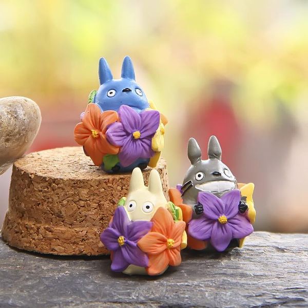 

resin miyazaki totoro ornaments figurines animal miniatures living room bedroom study office garden decoration crafts gifts home decorative