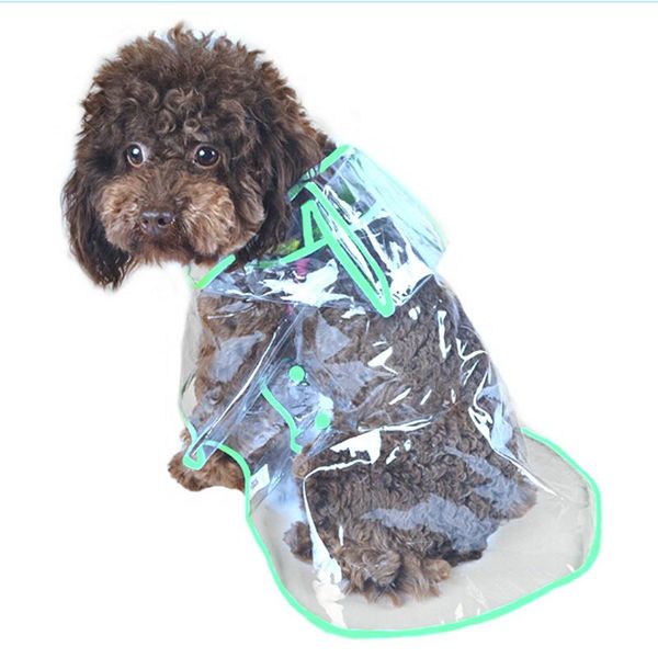 

dog apparel clothes transparent waterproof raincoat light beautiful small with hood