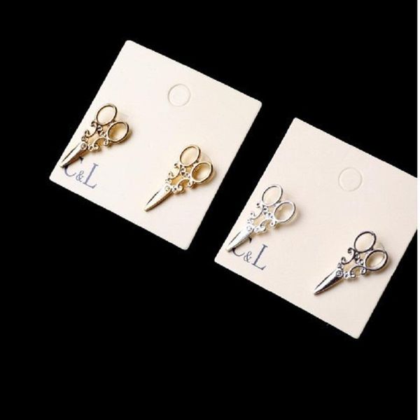 

kingdeng stud earring fashion jewelry hollow gold scissors gothic geometric korean punk women cute trendy personalized party, Golden;silver
