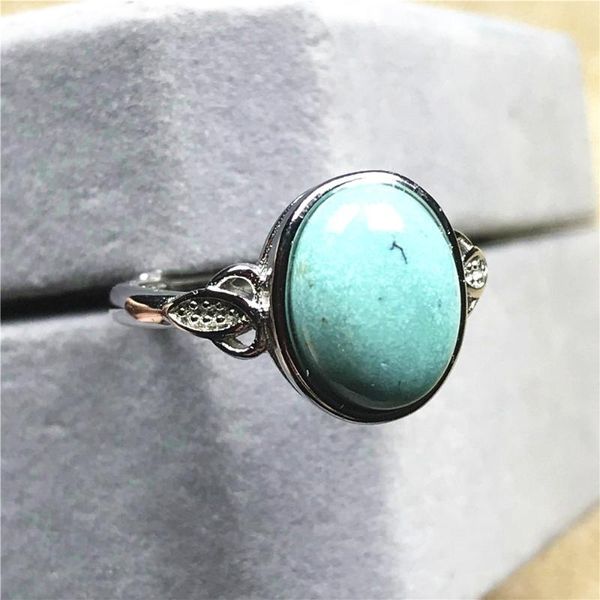 

cluster rings natural turquoise beads ring for woman man love gift silver crystal 12x10mm stone luxury jewelry adjustable, Golden;silver