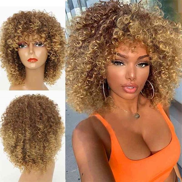 

synthetic afro curly s wig for fashion women (color:blonde), Black