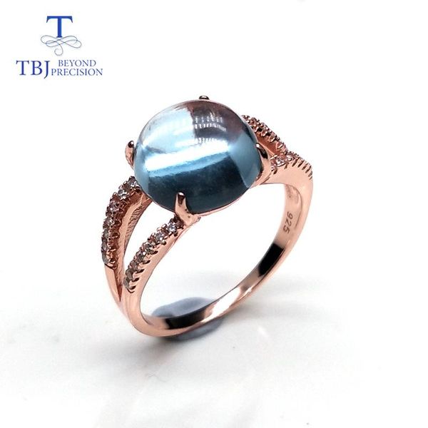 

cluster rings natural gemstone sky blue z with 925 sterling silver fashion fine jewelry suitable for girls' daily or party wear nice gi, Golden;silver
