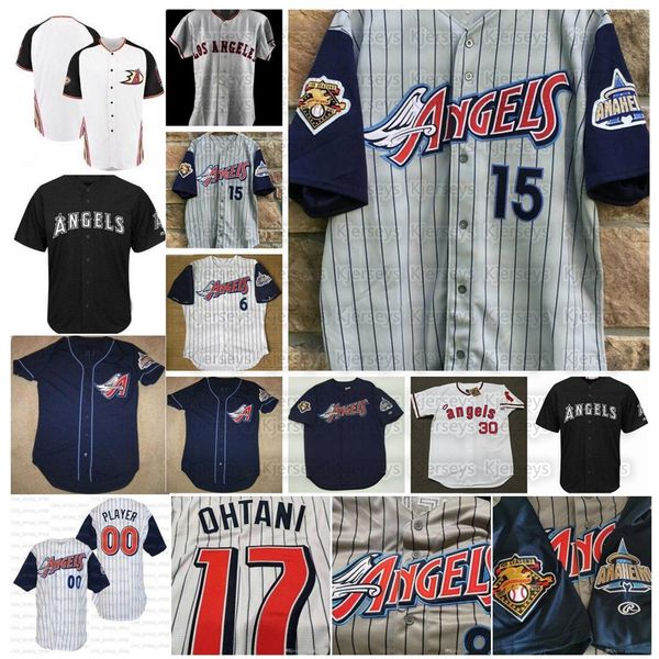 

15 tim salmon retro 2001 anaheim jersey authentic rawlings 10 seasons 27 trout 16 garret anderson 7 joe mauer 29 rod carew custom baseball j, Blue;black