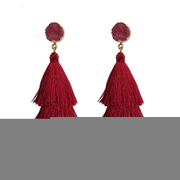 

70%off high end fashion three-layer tassel simple temperament exaggerated earrings female y0lz, Golden;silver