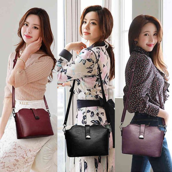 

messenger bagswomen's shoulder chaozhou 2021 fashion bucket large capacity pu soft leather mother's messenger bag