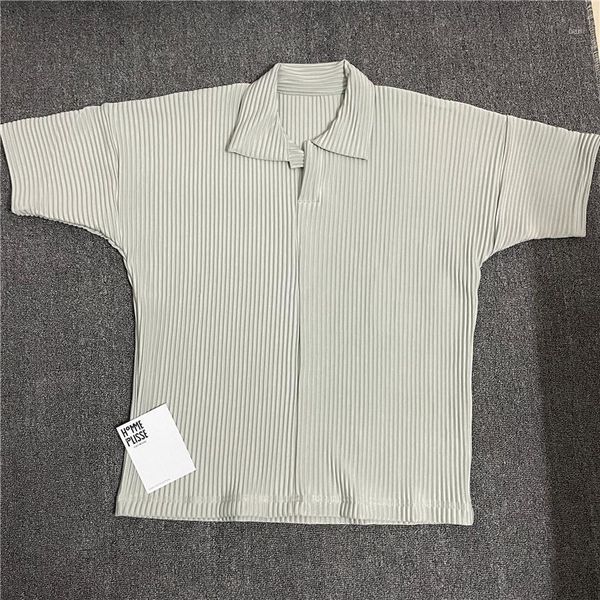 

men's t-shirts vintage homme plisse t shirt men women 1:1 -quality folds pleated summer style tee 1, White;black