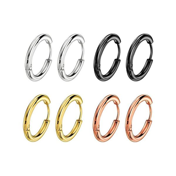 

classic design student lovers jewelry stainless steel huggie earring fashion man woman earrings for wholesale, Golden;silver