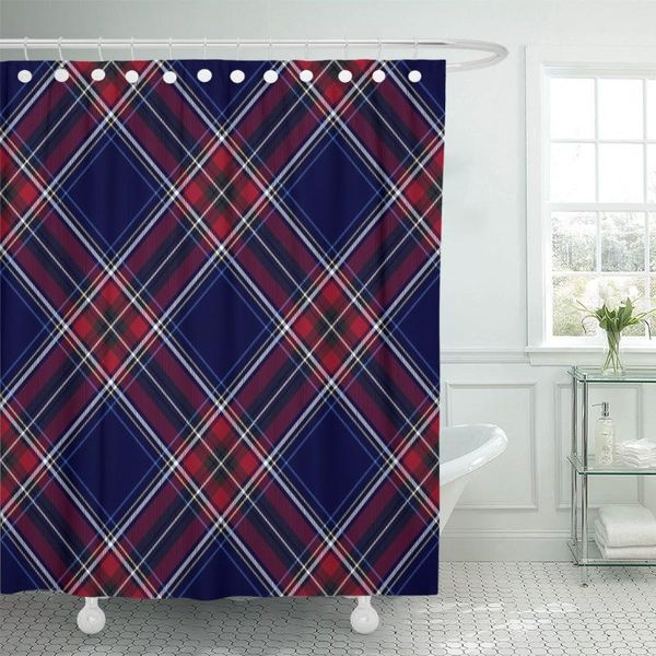 

shower curtains yellow black blue red diagonal check plaid gray abstract curtain polyester 60 x 72 inches set with hooks
